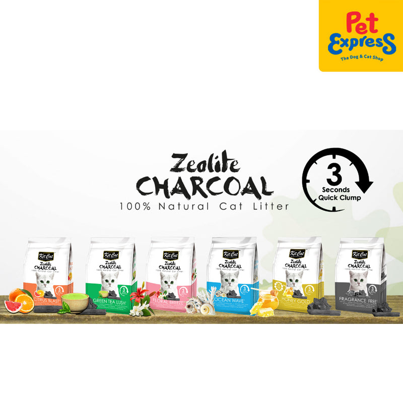 Kit Cat Zeolite Charcoal Fragrance Free Cat Litter 4kg