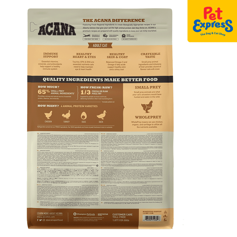 Acana Adult Homestead Harvest Dry Cat Food 1.8kg