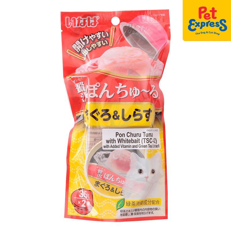 Inaba Pon Churu Tuna with Whitebait Wet Cat Food 35gx2 (TSC-42)