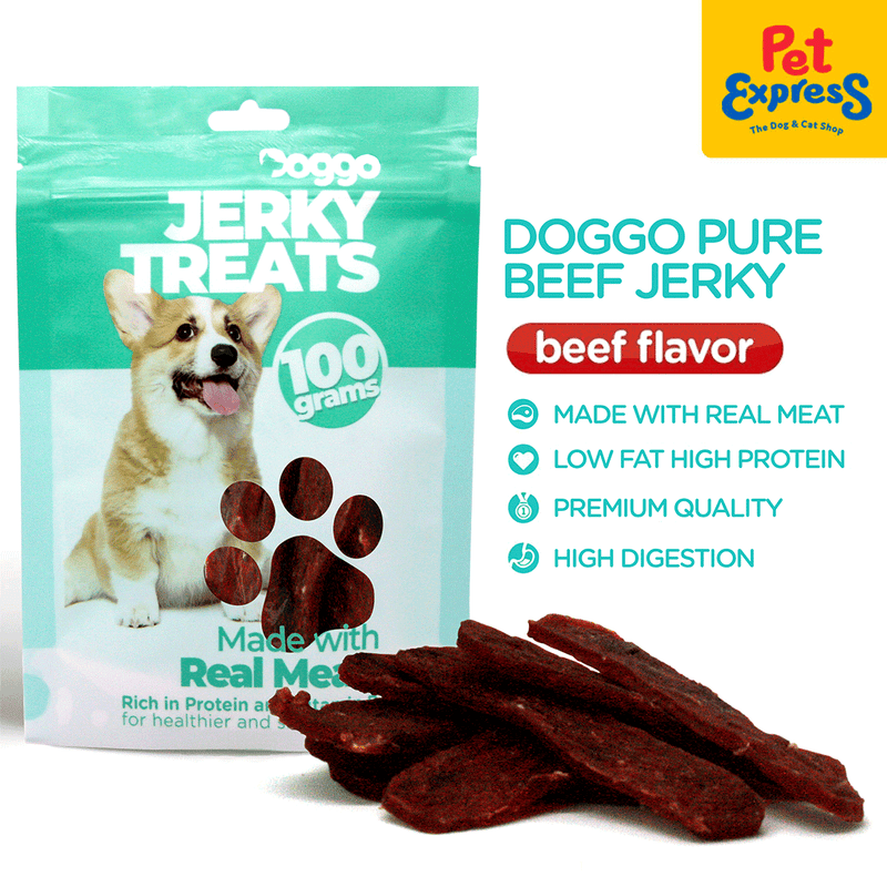 Doggo Pure Beef Jerky Dog Treats 100g