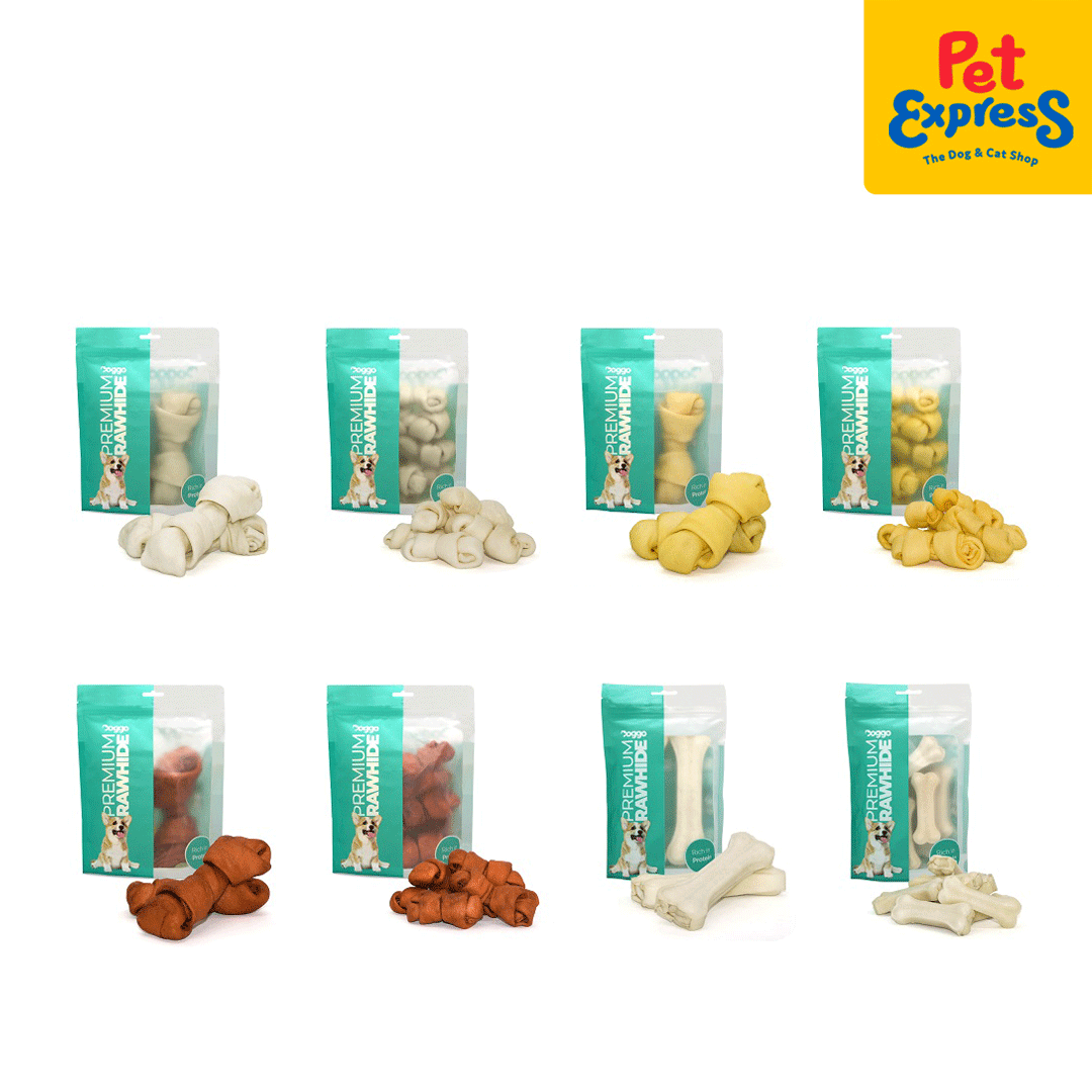 Doggo Premium Rawhide Knotted Beef Flavor Small Dog Treats 200g