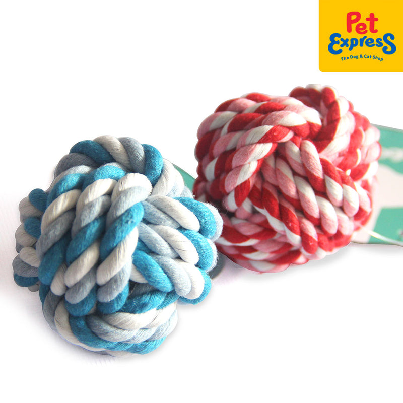 Doggo Dog Toy Rope Ball Medium Blue