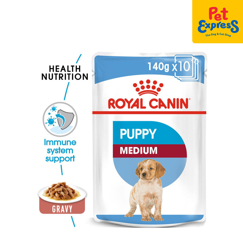 Royal Canin Size Health Nutrition Puppy Medium Wet Dog Food 140g (10 pouches)