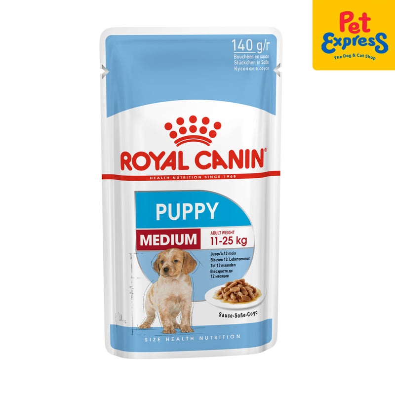 Royal Canin Size Health Nutrition Puppy Medium Wet Dog Food 140g (10 pouches)