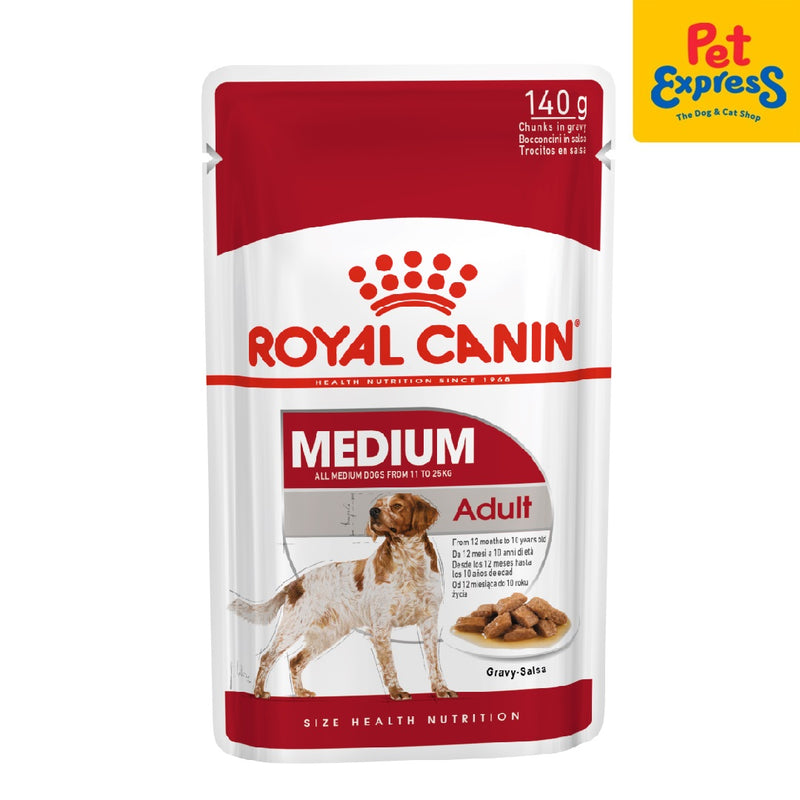 Royal Canin Size Health Nutrition Adult Medium Wet Dog Food 140g (10 pouches)