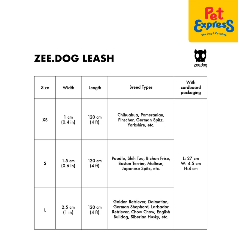 Zee Dog Phantom Dog Leash_size