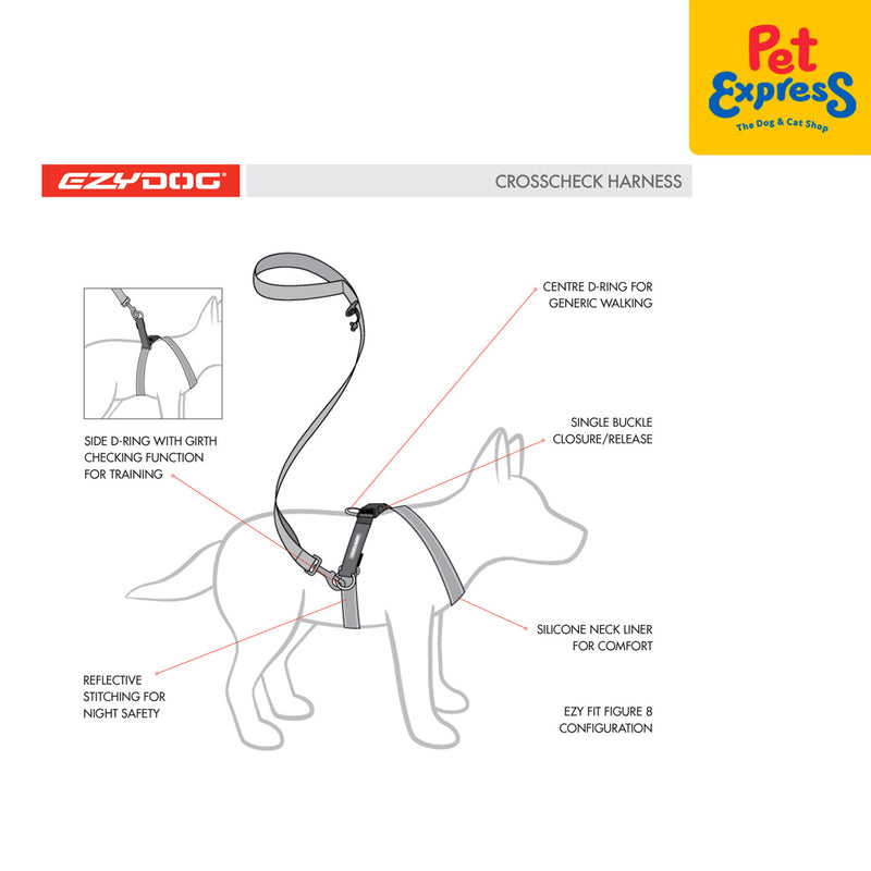 EzyDog Cross Check Dog Harness Small Red